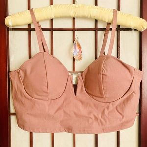 Pink spaghetti strap crop top-fits medium